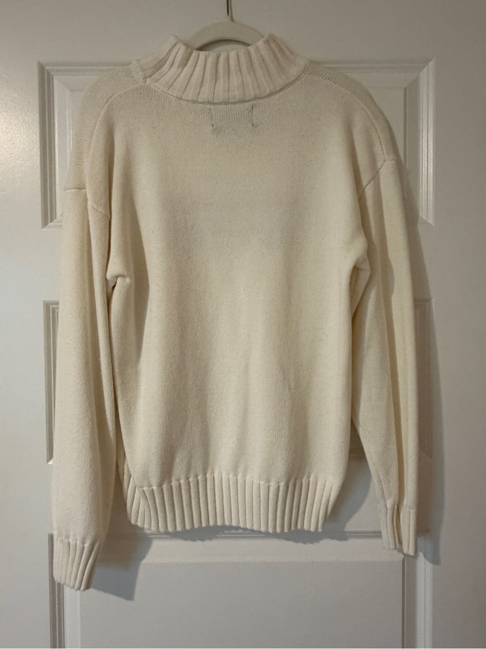 Cream Mock Neck Sweater with Lilac 'SCONSET' Logo - Picture 2 of 2
